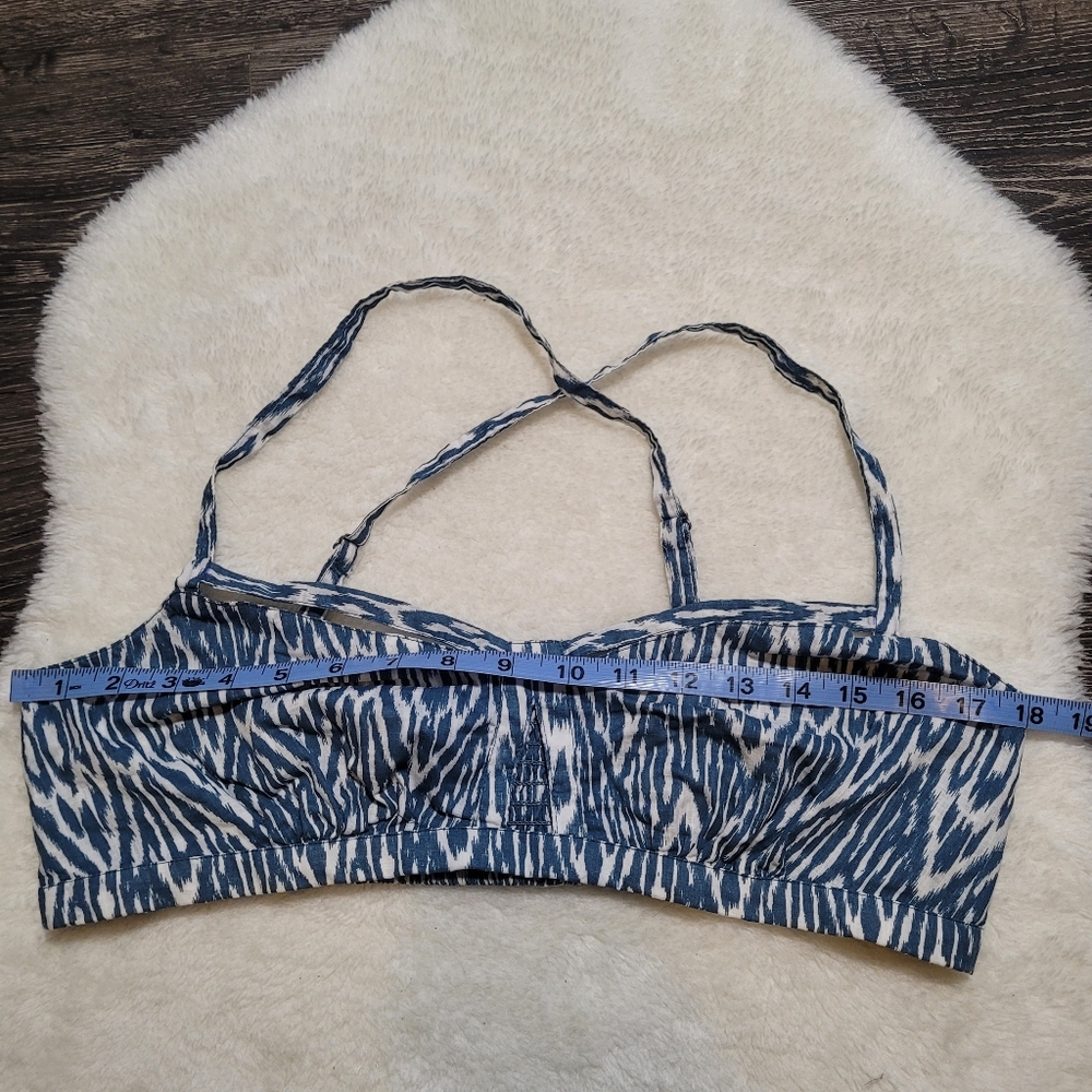 Anthropologie Pilcro Surf Bra Top In Ikat Blue And White Print Size M - Picture 8 of 12